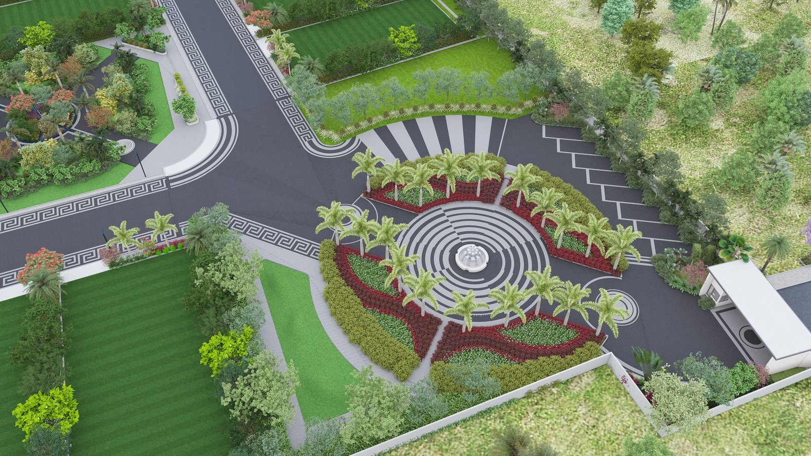 Tropical themed masterplan render